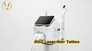 Mesin Penghilang Tato Penghilang Bulu Laser 2in1