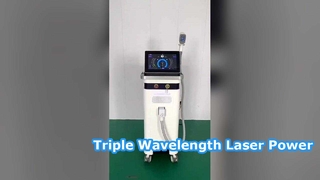 Mesin Med Spa Penghilang Bulu Laser Pro Tiga Panjang Gelombang